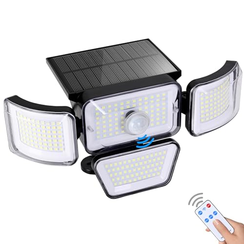 Livofloral Solarlampen für Außen mit Bewegungsmelder, Außen Solarleuchte mit Sensor 3 Modi 278 LED Drehbar Solar Lampe IP65 Wasserdicht Wandleuchte für Outdoor Veranda, Terrasse, Garage, Hof, Straßen von Livofloral