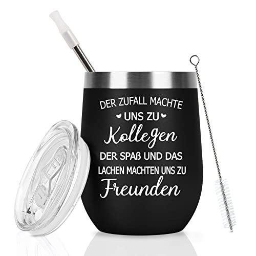 Livole Abschiedsgeschenk Kollegen Jobwechsel, Kleine Geschenke für Kollegen, Männer, Chef, Kleines Dankeschön für Kollegen - Der Zufall Machte Uns zu Kollegen - 350ml 12oz Edelstahl Vakuum Weinbecher von Livole