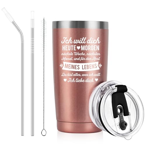 Livole Besondere Frau Geschenke zum Valentinstag - Du bist alles, was ich will. Ich liebe dich - Ich Liebe Dich Geschenke für Sie, Frauen, Freundin, Ehefrau, 20oz 600ml Isolierter Thermobecher to go Livole Besondere Frau Geschenke zum Valentinstag - Du bist alles, was ich will. Ich liebe dich - Ich Liebe Dich Geschenke für Sie, Frauen, Freundin, Ehefrau, 20oz 600ml Isolierter Thermobecher to go von Livole