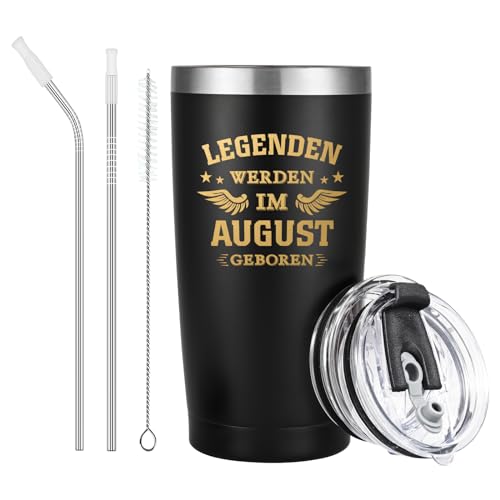 Livole Geburtstagsgeschenk für Männer - Legenden Werden im August Geboren - 50 60 Geburtstag Mann, 40 Geburtstag Männer, Geschenke für Papa, Männer Geburtstag, 600ml Edelstahl Thermobecher to go Livole Geburtstagsgeschenk für Männer - Legenden Werden im August Geboren - 50 60 Geburtstag Mann, 40 Geburtstag Männer, Geschenke für Papa, Männer Geburtstag, 600ml Edelstahl Thermobecher to go von Livole