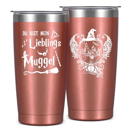 Livole Geschenke für Frauen, Sie, Schwester, Beste Freundin Geschenke Weihnachten, Freundinnen Geschenk, Geburtstagsgeschenk für Frauen - Du bist mein Lieblings Muggel - 600ml Kaffeebecher to go Livole Geschenke für Frauen, Sie, Schwester, Beste Freundin Geschenke Weihnachten, Freundinnen Geschenk, Geburtstagsgeschenk für Frauen - Du bist mein Lieblings Muggel - 600ml Kaffeebecher to go von Livole