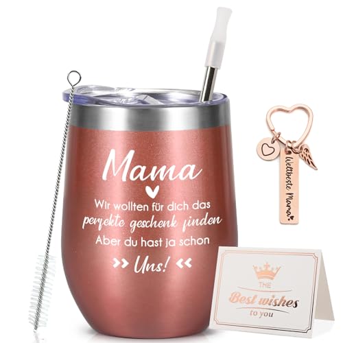 Livole Muttertag Geschenk Mama, Geschenke-Set Weihnachtsgeschenke für Mama, Frau, Mutter Tochter Geschenk - MAMA Wir Wollten für Dich Das Perfekte Geschenk Finden - 12oz 350ml Kaffeebecher to go von Livole