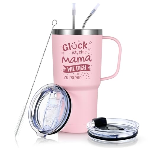 Livole Muttertag Tasse Geschenke, Muttertagsgeschenke für Mama, Frau, Mutter, Mütter - Glück ist eine Mama wie dich zu haben - Mutter Tochter Geschenk, 20oz 600ml Edelstahl Kaffeebecher mit Henkel Livole Muttertag Tasse Geschenke, Muttertagsgeschenke für Mama, Frau, Mutter, Mütter - Glück ist eine Mama wie dich zu haben - Mutter Tochter Geschenk, 20oz 600ml Edelstahl Kaffeebecher mit Henkel von Livole