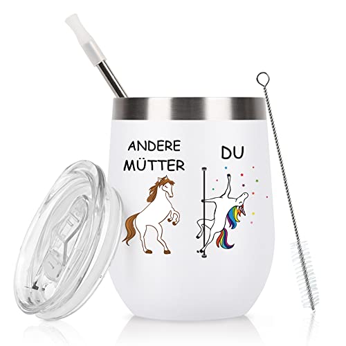 Livole Lustige Geschenke für Mama, Mütter, Frauen, Muttertagsgeschenke Mama Geschenk Weihnachten, Tasse mit Spruch Mama, Andere Mütter Du, 350ml Edelstahl Kaffeebecher, Isolierter Camping Becher von Livole