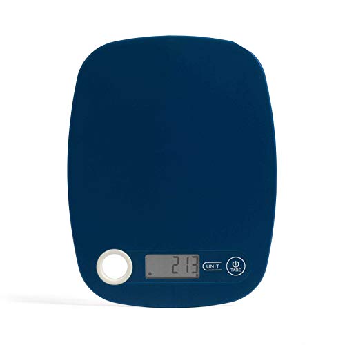 Digitale Küchenwaage mit Tara bis 5 kg Haushaltswaage Digital Blau (Touch Display, Batteriebetrieb, Schlankes Design) von Livoo feel good moments