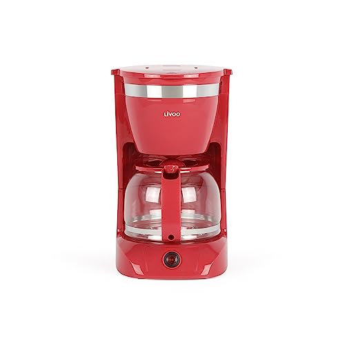 Filterkaffeemaschine 12 tassen 800w rot - dod163rc von Livoo feel good moments