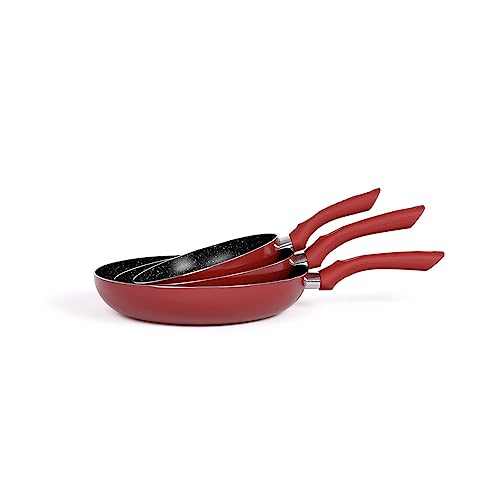 LIVOO Aluminium-Pfannenset 3-teilig 20/24/28 cm MEN124RC rot von Livoo feel good moments