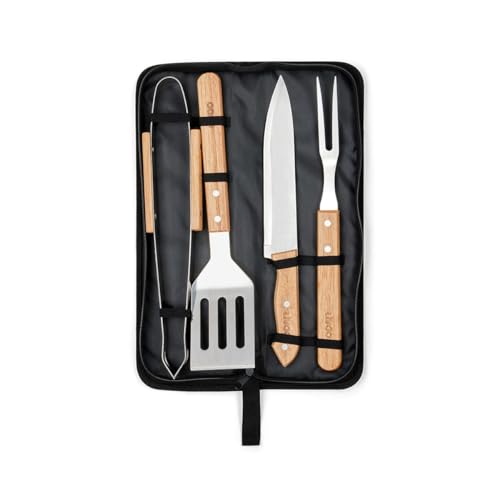 Livoo GS164 4-teiliges Grillzubehör-Set, Edelstahl, Schwarz von Livoo feel good moments