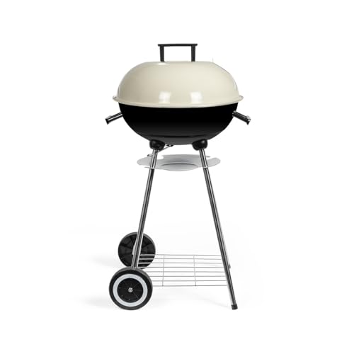 Livoo Holzkohlegrill DOC172C – Ø 41 cm, verchromter Stahl, Höhe 69,5 cm, Belüftungsklappe, Aufbewahrungsgitter, Auffangschale von Livoo feel good moments