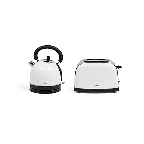 weißes Set aus Wasserkocher und Toaster - dod136w von Livoo feel good moments