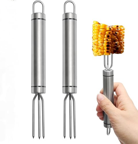 3 Stück Pellkartoffelgabel aus Edelstahl, wiederverwendbar & aufhängbar - Kartoffelgabel & Maisgabel (18,3 cm) - Ideal als Schälhilfe für Grill, Obst und Steak von Livoravoli