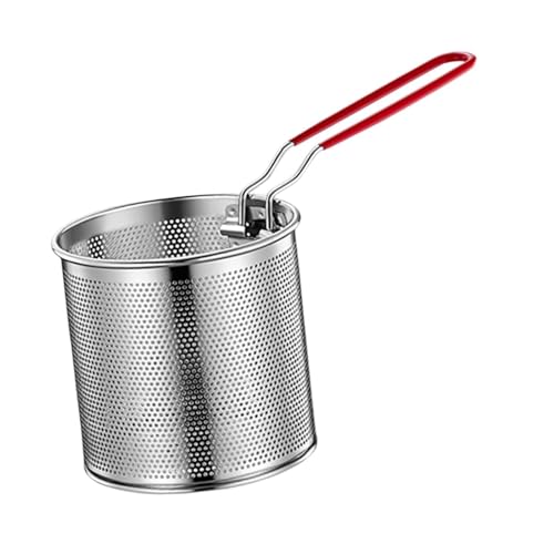 Frittierkorb Edelstahl, Fritteusenkorb mit Langem Griff & Rundem Design - Vielseitiger Sieb- und Nudelkorb für Topf（14cm） von Livoravoli