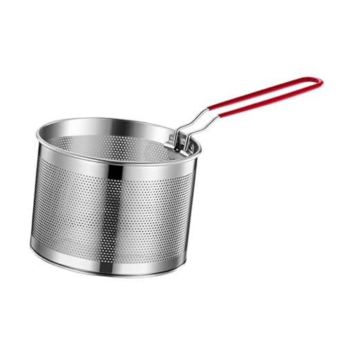 Frittierkorb Edelstahl, Fritteusenkorb mit Langem Griff & Rundem Design - Vielseitiger Sieb- und Nudelkorb für Topf（16cm） von Livoravoli