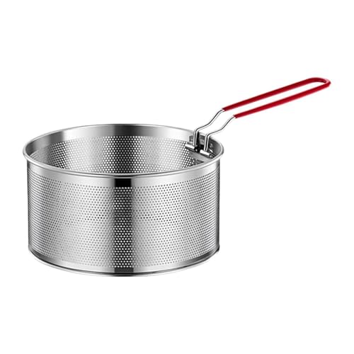 Frittierkorb Edelstahl, Fritteusenkorb mit Langem Griff & Rundem Design - Vielseitiger Sieb- und Nudelkorb für Topf（20cm） von Livoravoli