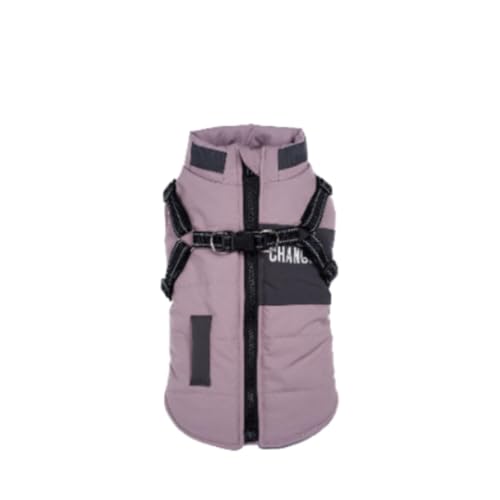 Hundejacke Winterweste Winddicht Wasserdicht Hundemantel Kaltwetter Verdicken Warme Mäntel, Outdoor Hunde Wintermantel Hundeweste， Skianzug für Mittelgroße und Große Hunde（Lila-3XL） von Livoravoli