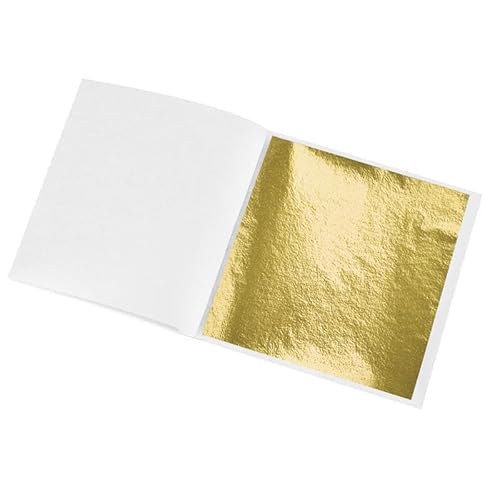 Livoravoli Imitation Blattgold 100 Stück (8x8.5cm) - Schlagmetall Goldfolie für Kunsthandwerk, Möbeldekoration, Acrylmalerei, Nail Art & DIY Bastelprojekte von Livoravoli