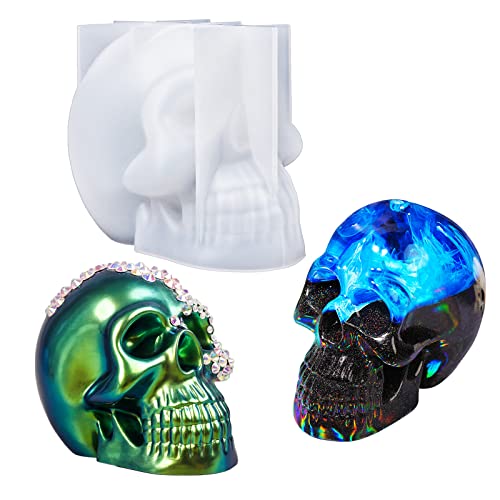 Silicone Schädel Form, 3D Große Totenkopf Form für Epoxy Harz, Skelett Schädel Deko Harz Gießform für Kerzenherstellung, Home Deko, Outdoor, Harzguss Kunst Handwerk von Livoravoli
