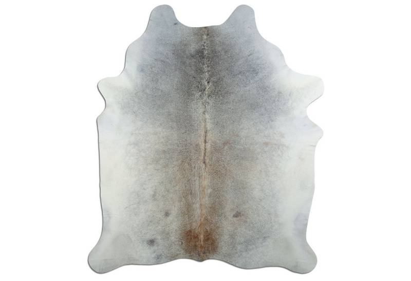 Livorio Fellteppich L215 x B180 cm - grau weiß, Kuhfell, Premium Kuhfell Teppich, Rinderfell, Echtfell, tan grey von Livorio