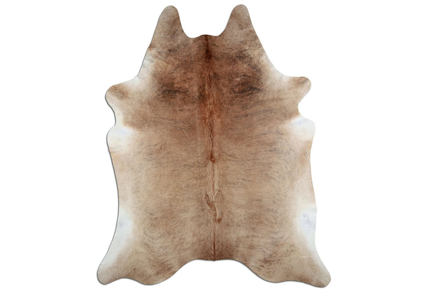 Livorio Fellteppich L240 x B200 cm - beige braun weiß, Kuhfell, Premium Kuhfell Teppich, Rinderfell, Echtfell, beige brindle Livorio Fellteppich L240 x B200 cm - beige braun weiß, Kuhfell, Premium Kuhfell Teppich, Rinderfell, Echtfell, beige brindle von Livorio