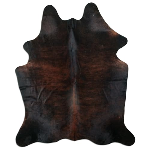 Livorio Premium Kuhfell Teppich - L208 x B170 cm - schwarz braun - einmaliges Naturprodukt aus Südamerika | Rinderfell | Echtfell | Dark Brindle | K339 Livorio Premium Kuhfell Teppich - L208 x B170 cm - schwarz braun - einmaliges Naturprodukt aus Südamerika | Rinderfell | Echtfell | Dark Brindle | K339 von Livorio