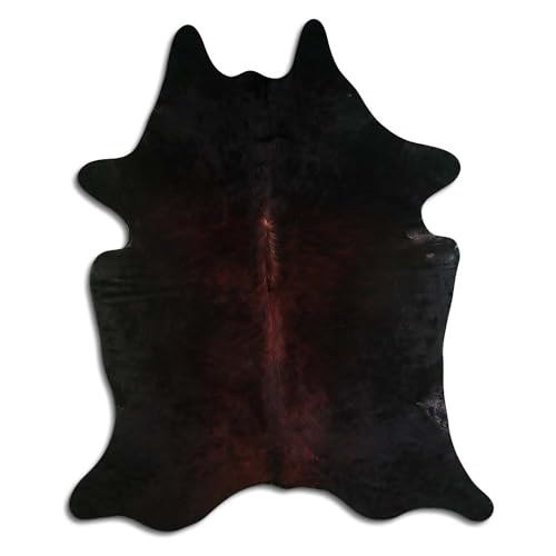 Livorio Premium Kuhfell Teppich - L210 x B180 cm - dunkel braun schwarz - einmaliges Naturprodukt aus Südamerika | Rinderfell | Echtfell von Livorio