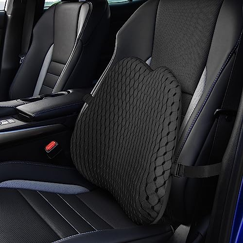 Livtribe Rückenkissen,Memory Foam Lendenkissen Auto,Ergonomisches Lendenwirbelstützkissen für Bürostuhl,Autositz,Rollstuhl (schwarz) von Livtribe