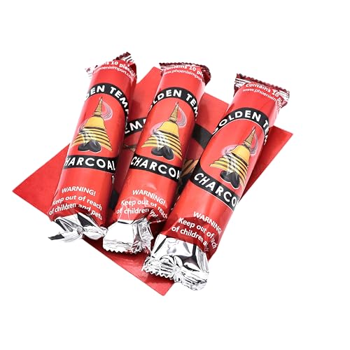 LivuX 30 Tabs Weihrauchkohle 33mm – Schnellzündende Räucherkohle, 3 Rollen mit je 10 Kohletabletten, ideal zum Verbrennen von Räucherwerk, Harzen und Kräutern 1202 von LivuX