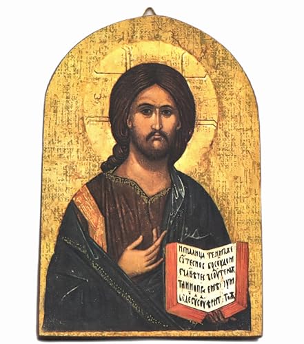 LivuX Christus Ikone auf Holz – Orthodoxe Ikone Jesus Christus 10 x 15 cm – Handgefertigte Wandikone – Religiöser Wandschmuck – Christliche Ikone für Zuhause & Gebet 1231 von LivuX