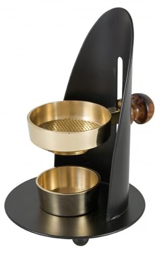 LivuX Räucherstövchen verstellbar – Tischgefäß Schwarz aus Messing Schale Gold – Räucherzubehör für Weihrauch Harze & Kräuter, 15 x 9,5 cm 1397 LivuX Räucherstövchen verstellbar – Tischgefäß Schwarz aus Messing Schale Gold – Räucherzubehör für Weihrauch Harze & Kräuter, 15 x 9,5 cm 1397 von LivuX