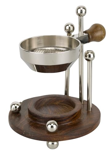 LivuX Rauchgefäß mit Sieb – Holz & vernickeltes Messing – Verstellbares Räucherstövchen 11 x 8 cm – Für Räucherwerk, Kräuter & Weihrauch – Praktisches dekoratives Räuchergefäß 1096 von LivuX