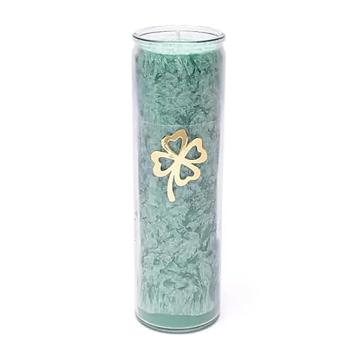 LivuX Stearin-Kerze Vierblättriges Kleeblatt Grün – 21x6,5 cm, ca. 100 Stunden Brenndauer, handgefertigt, unparfümiert, nachhaltiges Palmwachs, vegane Glückskerze für Rituale & Meditation 1250 von LivuX