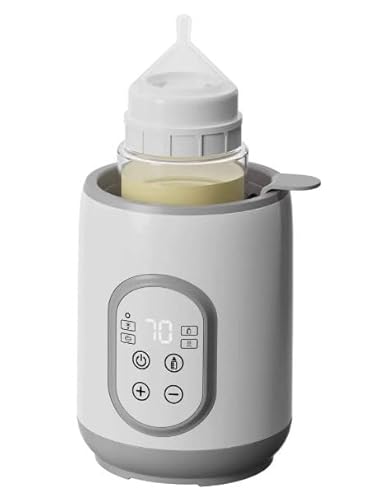 Liwankaqi 8 in 1 schneller Milchwärmer, tragbarer Flaschenwärmer mit Temperaturregelung mit Timer, Sterilisator für Babyflaschen, präzise Isolierung 24 Stunden dank PTC von Liwankaqi