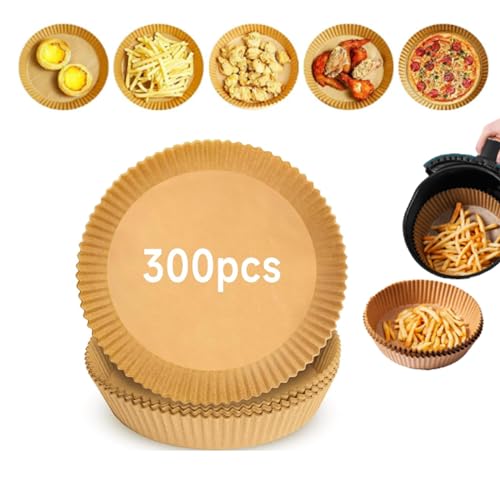 300 Stück Backpapier für Heißluftfritteuse,Liwein 16cm Backpapier Airfryer,Heißluftfritteuse Backpapier für Airfryer Backofen Mikrowelle Backpapier für Heißluftfritteuse von Liwein
