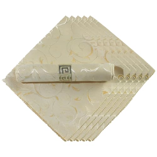 Liwein Servietten Stoff, 6er-Set 48 × 48 CM, stoffservietten Weiß Waschbare Servietten aus Polyester für Restaurant Bistro Hochzeiten Partys Urlaubsessen Thanksgiving und Weihnachten (Champagner Gold) Liwein Servietten Stoff, 6er-Set 48 × 48 CM, stoffservietten Weiß Waschbare Servietten aus Polyester für Restaurant Bistro Hochzeiten Partys Urlaubsessen Thanksgiving und Weihnachten (Champagner Gold) von Liwein