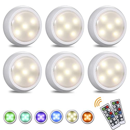 6pcs Under Cabinet Lights with Remote Control Battery Powered & USB Charging RGBW LED Cupboard Lamp Dimmable 10 Brightness 3 Lighting Mode Night Light Colorful Atmosphere Lighting for Kitchen Closet C 6pcs Under Cabinet Lights with Remote Control Battery Powered & USB Charging RGBW LED Cupboard Lamp Dimmable 10 Brightness 3 Lighting Mode Night Light Colorful Atmosphere Lighting for Kitchen Closet C von Lixada