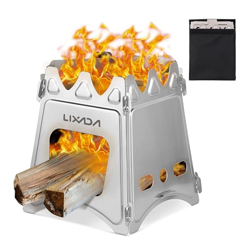 Lixada Campingkocher Holzofen Mini Holzvergaser Faltbar Tragbar Kompakt Hobo Kocher für Picknick BBQ Camping Wandern Reisen von Lixada