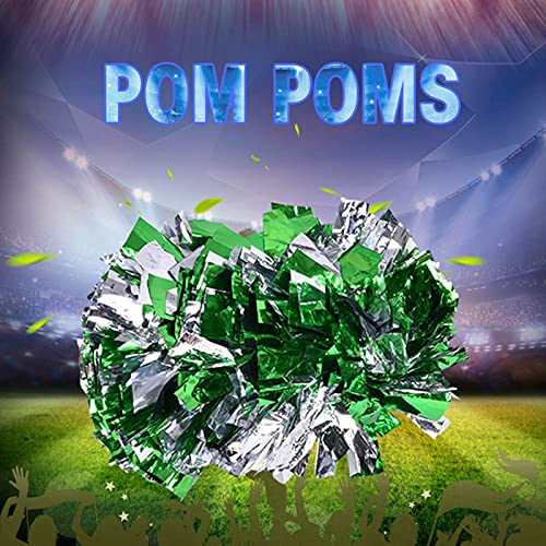 Lixada Cheerleading-Pompons, Cheerleader-Pompons, Cheerleader-Haarschleife für Mädchen, Cheer-Pompons für Teamgeist, Sport, Tanz, Party, Schule, Jubel (grün+Gold) von Lixada