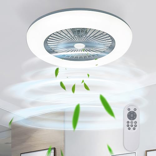 Lixada Deckenventilator mit Beleuchtung LED-Licht Einstellbare Windgeschwindigkeit mit Fernbedienung Ohne Batterie 36W Moderne LED-Deckenleuchte für Schlafzimmer Wohnzimmer Esszimmer,Grau von Lixada