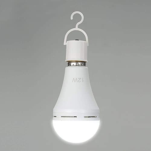 Lixada LED E27 Glühbirne aufladbar, Notlicht mit Akku (Glühlampe für Camping, Zelt) 12W 450 Lumen 6000K Neutralweiß, 1 Stück von Lixada