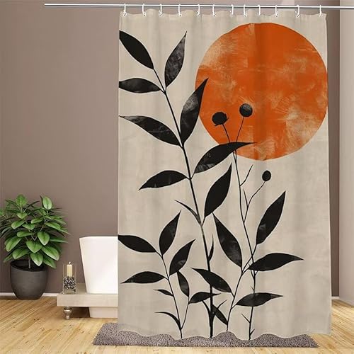 Creme Duschvorhang 180x200cm Duschvorhang Modern Duschrollo,Polyester Stoff Badevorhänge,Wasserdicht,Waschbar,Schnelltrocknend,mit Beschwertem Saum & 12 Ringen,Modernes Design für Badezimmer W1-917 von Lixfagng