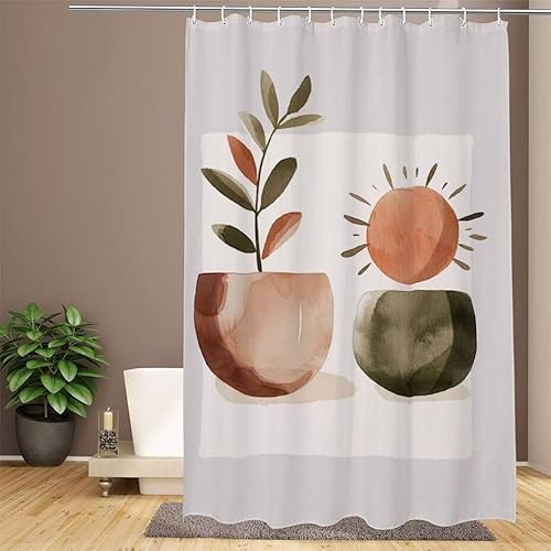 Duschvorhang Grau Shower Curtains Modern Duschvorhang 180x200cm Extra Lang Duschrollo Wasserdicht Polyester Stoff Trocknet Schnell Waschbar mit 12 Haken Verstärkter Saum für Badewanne, Dusche W1-920 von Lixfagng