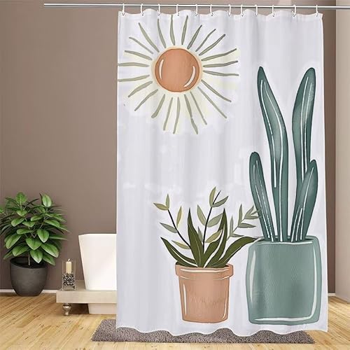 Duschvorhang Weiß Shower Curtains Anlage Duschvorhang 180x180cm Extra Lang Duschrollo Wasserdicht Polyester Stoff Trocknet Schnell Waschbar mit 12 Haken Verstärkter Saum für Badewanne, Dusche W1-924 von Lixfagng