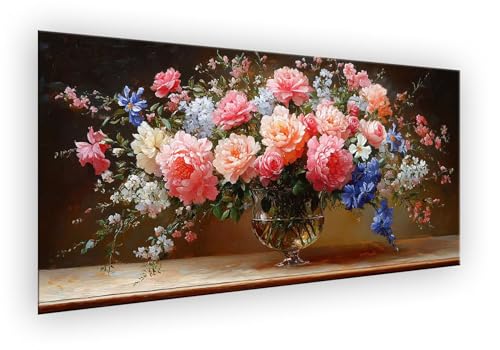 Malen Nach Zahlen Erwachsene Pfingstrose, Malen Nach Zahlen Vase Paint by Numbers DIY Handgemalt Ölgemälde Kit Mit Pinseln und Acrylfarbe Knitterfreie Leinwand Kit Geschenk für Wanddeko 40x80cm XD-247 von Lixfagng