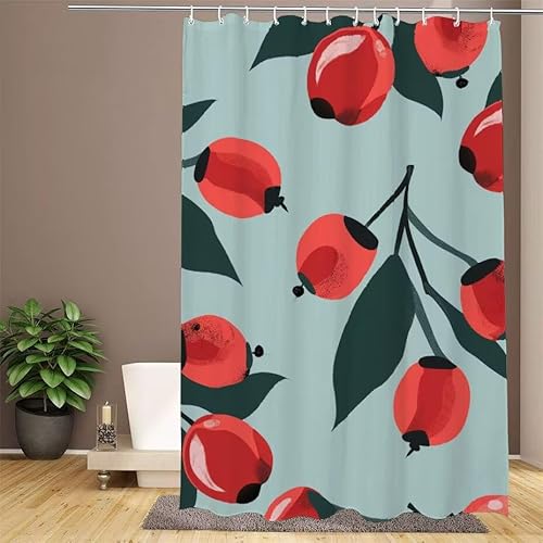 Rot Duschvorhang 150x180cm Duschvorhang Anlage Duschrollo,Polyester Stoff Badevorhänge - Wasserdicht,Waschbar,Schnelltrocknend,mit Beschwertem Saum & 12 Ringen - Modernes Design für Badezimmer W1-651 von Lixfagng