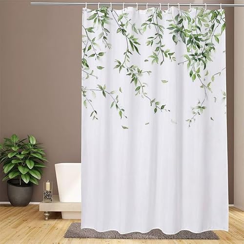 Schmucklos Duschvorhang 180x200cm Duschvorhang Einfachheit Duschrollo,Polyester Stoff Badevorhänge,Wasserdicht,Schnelltrocknend,mit Beschwertem Saum & 12 Ringen,Modernes Design für Badezimmer W1-923 von Lixfagng