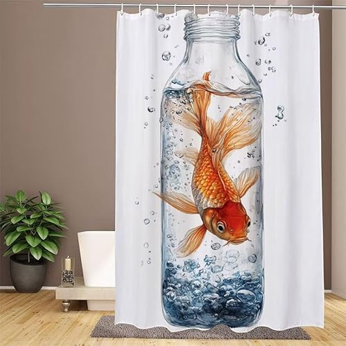 Weiß Duschvorhang 180x180cm Duschvorhang Tier Duschrollo,Polyester Stoff Badevorhänge - Wasserdicht,Waschbar,Schnelltrocknend,mit Beschwertem Saum & 12 Ringen - Modernes Design für Badezimmer W1-899 von Lixfagng