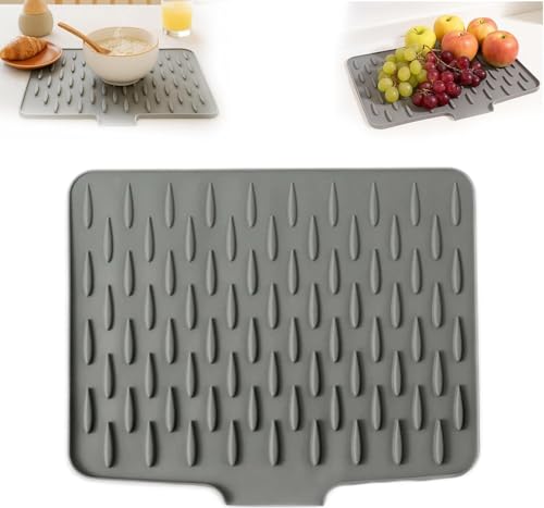 Abtropfmatte Silikon - Auslaufsicherer Silikon Abtropfmatte, Rutschfest Geschirr Küche Silikonmatte Unterlage Spülmatte Hitzebeständige, Spülbeckeneinlage Rutschfeste Arbeitsplatte, Spülbecken Matte Abtropfmatte Silikon - Auslaufsicherer Silikon Abtropfmatte, Rutschfest Geschirr Küche Silikonmatte Unterlage Spülmatte Hitzebeständige, Spülbeckeneinlage Rutschfeste Arbeitsplatte, Spülbecken Matte von Lixstyea