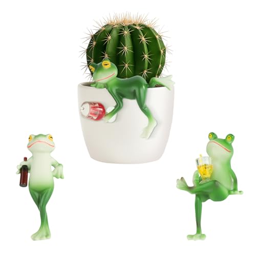 Lixstyea Blumentopf Hänger Frösche Deko Figuren - 3 Stück Frosch Figuren mit Weinglas, Harz Frösche Deko Draußen Wetterfest, Geeignet für Gärten, Balkone, Miniteiche Lixstyea Blumentopf Hänger Frösche Deko Figuren - 3 Stück Frosch Figuren mit Weinglas, Harz Frösche Deko Draußen Wetterfest, Geeignet für Gärten, Balkone, Miniteiche von Lixstyea