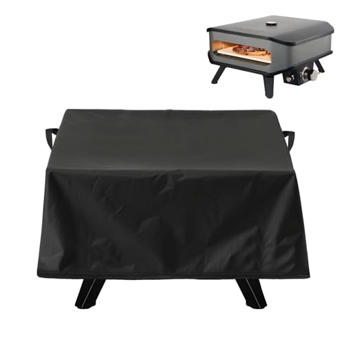 Pizzaofen Abdeckung - Schwarz 420D Oxford-Stoff, Abdeckhaube für 13" Pizzaofen Gas, Pizzaofen Lagerung Zubehör(58 x 58 x 28 cm) von Lixstyea
