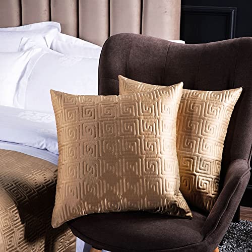 LiyaFei Bettläufer für Hotels Schal Moderne Gesteppte bestickte Bettwäsche Schal Tagesdecken Bettdecke Schutz Tagesdecke Bettdekoration Schal (Color : Gold, Size : Pillowcase*2 (50 * 50cm)) von LiyaFei